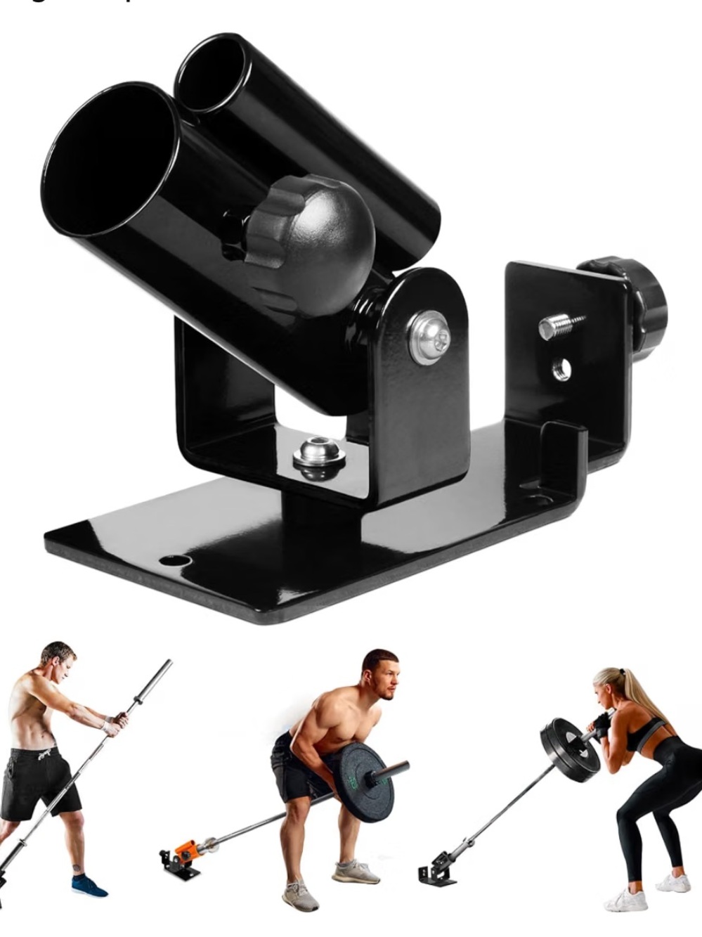 Adjustable Black Barbell Landmine Attachment for Home Gym